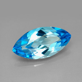 Topazio naturale blu da 6,54 ct, marchesa, VVS