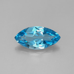 Topazio naturale blu da 6,28 ct, marchesa, VVS
