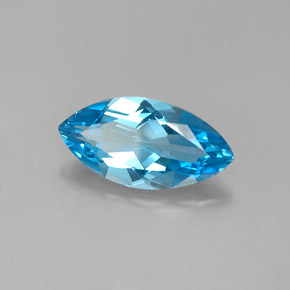 Topazio naturale blu da 6,28 ct, marchesa, VVS