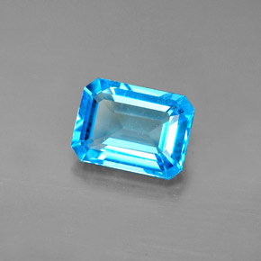 Topazio naturale blu da 1,91 ct, taglio smeraldo, VVS