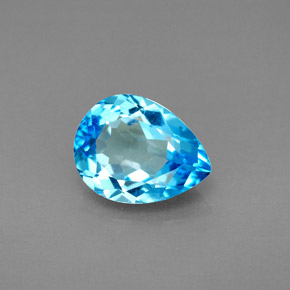 Topazio naturale blu da 2,78 ct, taglio a pera, VVS