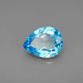 Topazio naturale blu da 2,78 ct, taglio a pera, VVS