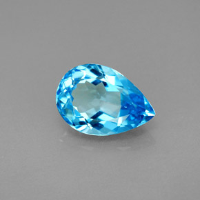 Topazio naturale blu da 2,13 ct, taglio a pera, VVS
