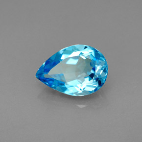 Topazio naturale blu da 2,13 ct, taglio a pera, VVS