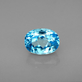 Topazio naturale blu da 2,24 ct, taglio ovale, VS-SI