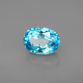 Topazio naturale blu da 2,24 ct, taglio ovale, VS-SI