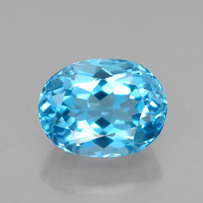 Topazio naturale blu da 2,98 ct, taglio ovale, VVS