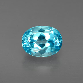 Topazio naturale blu da 2,38 ct, taglio ovale, VVS