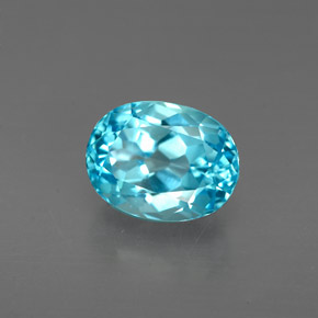Topazio naturale blu da 2,38 ct, taglio ovale, VVS