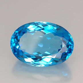 Topazio naturale blu da 25,42 ct, taglio ovale, IF