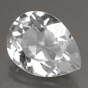 Topazio naturale bianco da 8,70 ct, taglio a pera, VVS