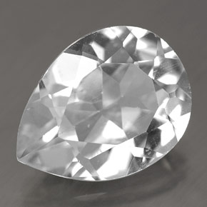 Topazio naturale bianco da 8,70 ct, taglio a pera, VVS