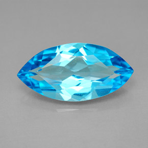 Topazio naturale blu da 6,46 ct, marchesa, VVS-VS