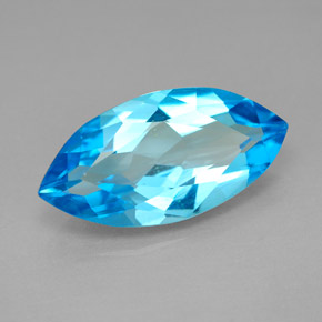 Topazio naturale blu da 6,46 ct, marchesa, VVS-VS
