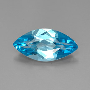 Topazio naturale blu da 5,78 ct, marchesa, VVS