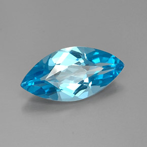 Topazio naturale blu da 5,78 ct, marchesa, VVS