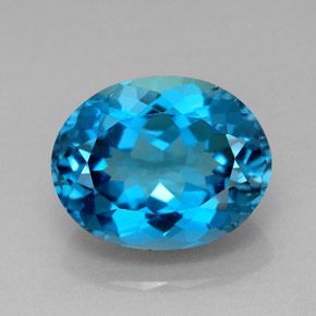 Topazio naturale blu da 7,73 ct, taglio ovale, VVS