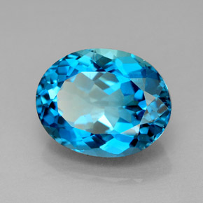 Topazio naturale blu da 7,73 ct, taglio ovale, VVS