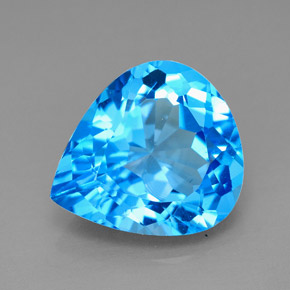 Topazio naturale blu da 7,72 ct, taglio a pera, VVS