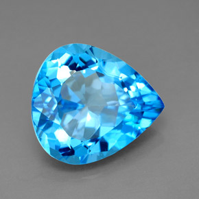 Topazio naturale blu da 7,72 ct, taglio a pera, VVS
