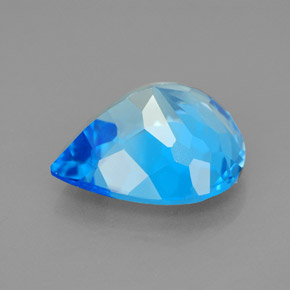 Topazio naturale blu da 7,72 ct, taglio a pera, VVS