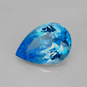 Topazio naturale blu da 7,87 ct, taglio a pera, VVS
