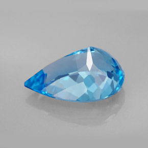 Topazio naturale blu da 7,87 ct, taglio a pera, VVS