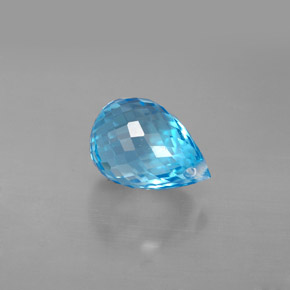 Topazio naturale blu da 3,18 ct, briolette, VVS