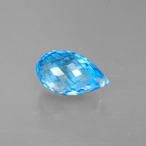 Topazio naturale blu da 2,51 ct, briolette, VVS