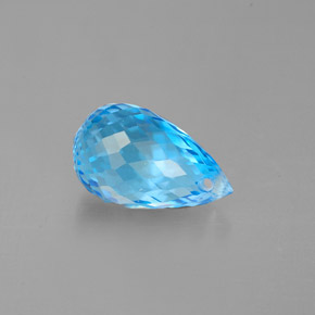 Topazio naturale blu da 2,43 ct, briolette, VVS
