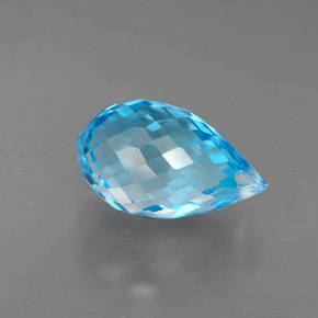 Topazio naturale blu da 2,75 ct, briolette, VVS