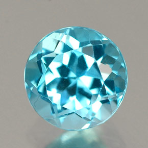 Topazio naturale blu da 1,12 ct, taglio rotondo, IF