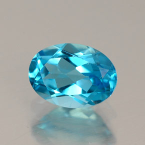 Topazio naturale blu da 1,08 ct, taglio ovale, VS