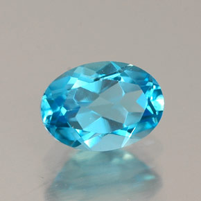 Topazio naturale blu da 1,08 ct, taglio ovale, VS