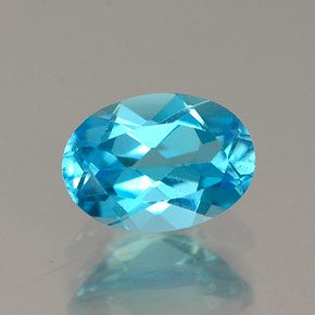 Topazio naturale blu da 0,95 ct, taglio ovale, VVS-VS