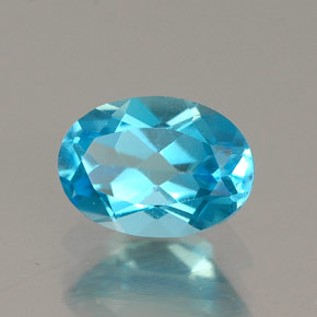 Topazio naturale blu da 0,95 ct, taglio ovale, VVS-VS