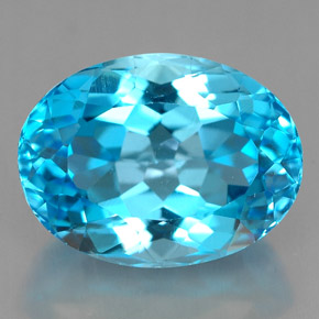 Topazio naturale blu da 9,91 ct, taglio ovale, VVS