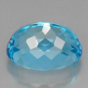 Topazio naturale blu da 9,91 ct, taglio ovale, VVS