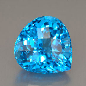 Topazio naturale blu da 12,38 ct, taglio a pera, VVS