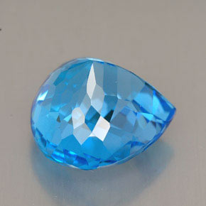 Topazio naturale blu da 12,38 ct, taglio a pera, VVS