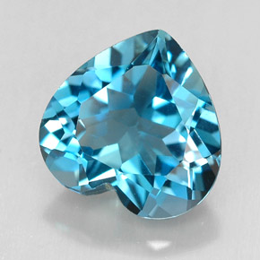 Topazio naturale blu da 4,14 ct, a forma di cuore, IF