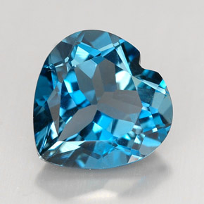 Topazio naturale blu da 4,12 ct, a forma di cuore, VVS
