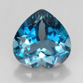 Topazio naturale blu da 4,12 ct, a forma di cuore, VVS