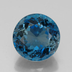 Topazio naturale blu da 5,84 ct, taglio rotondo, VVS-VS