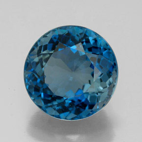 Topazio naturale blu da 5,84 ct, taglio rotondo, VVS-VS