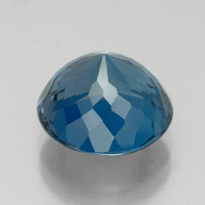 Topazio naturale blu da 5,84 ct, taglio rotondo, VVS-VS