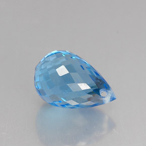 Topazio naturale blu da 2,17 ct, briolette, VVS