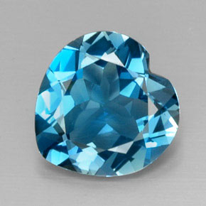 Topazio naturale blu da 8,02 ct, a forma di cuore, VVS