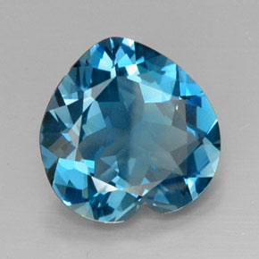 Topazio naturale blu da 8,02 ct, a forma di cuore, VVS