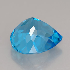 Topazio naturale blu da 7,44 ct, taglio a pera, IF